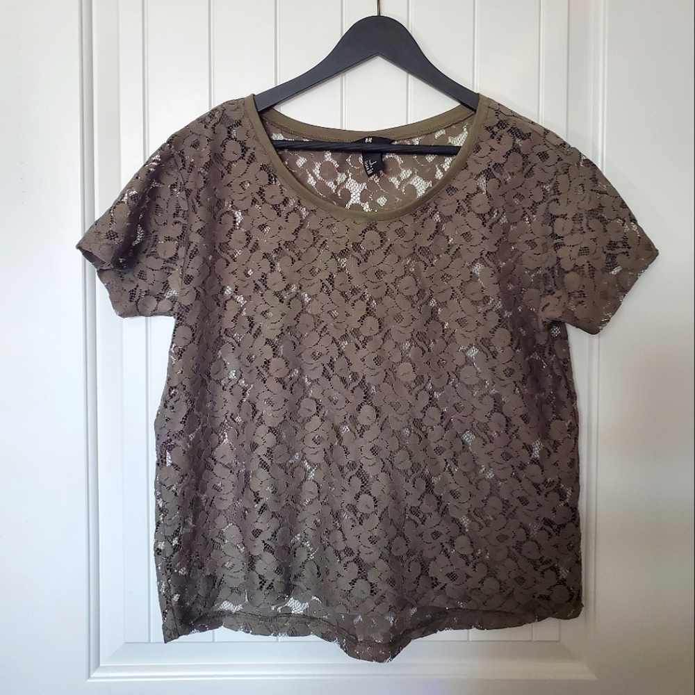 Boxy Lace See Through Tee